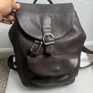 Dark Brown Leather Backpack